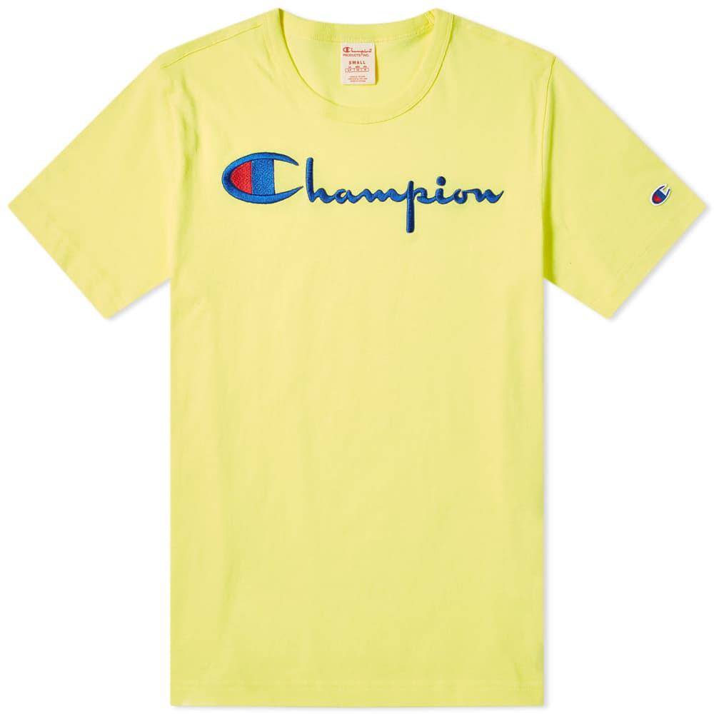 neon yellow champion shirt