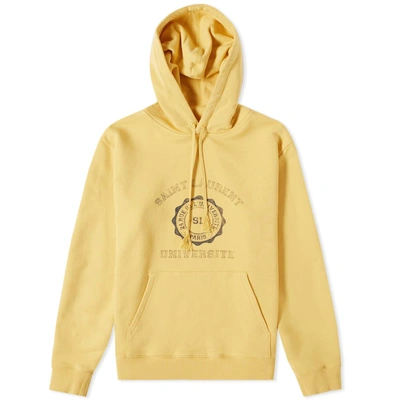 Shop Saint Laurent University Popover Hoody In Yellow