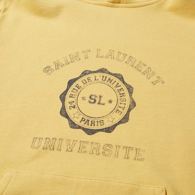 Shop Saint Laurent University Popover Hoody In Yellow