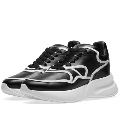 Shop Alexander Mcqueen Tape Detail Oversized Runner In Black