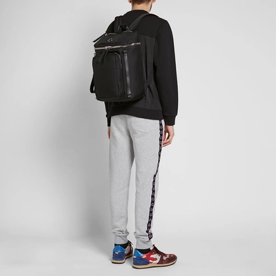 Shop Moncler Canvas Zip Backpack In Black