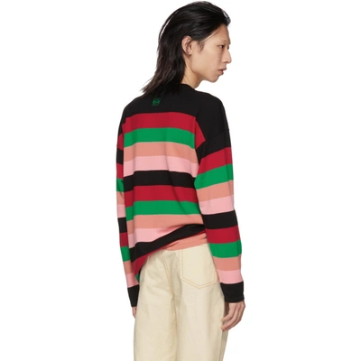 Shop Loewe Multicolor Stripe Sweater In 7274 Red Pn