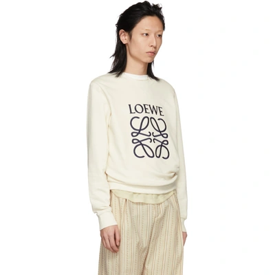 Shop Loewe Off-white Anagram Sweatshirt In 2120 Offwhi