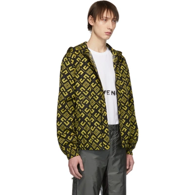 Shop Givenchy Black And Yellow 4g Windbreaker Jacket In 770 Blkgold