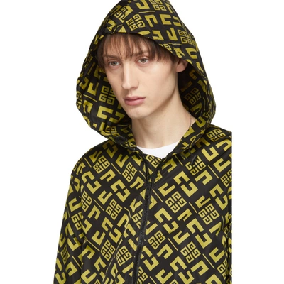 Shop Givenchy Black And Yellow 4g Windbreaker Jacket In 770 Blkgold