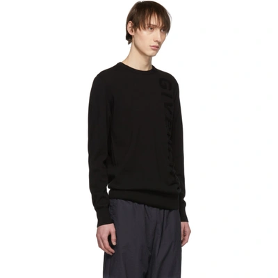 Shop Givenchy Black Vertical Logo Sweater In 001 Black