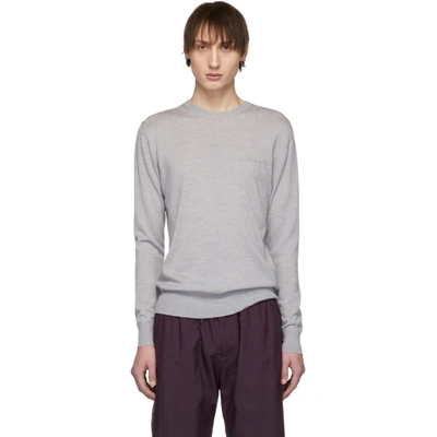 Shop Givenchy Grey Distressed Knit Sweater In 020 Grey