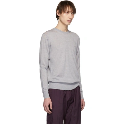 Shop Givenchy Grey Distressed Knit Sweater In 020 Grey