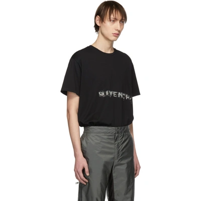 Shop Givenchy Black Graffiti Logo T-shirt In 001 Black