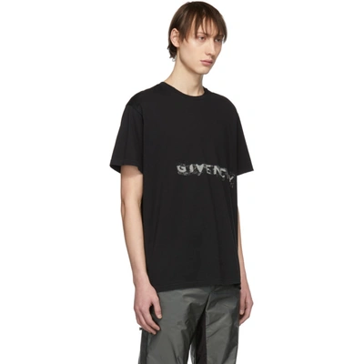 Shop Givenchy Black Graffiti Logo T-shirt In 001 Black