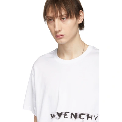 Shop Givenchy White Graffiti Logo T-shirt