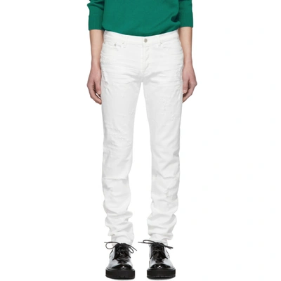 Shop Givenchy White Distressed Jeans In 100 White