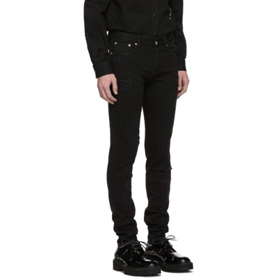 Shop Givenchy Black Distressed Jeans In 001 Black