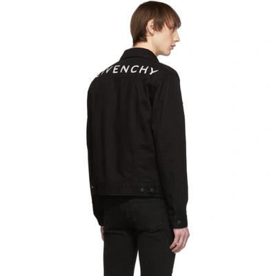 Shop Givenchy Black Denim Logo Jacket In 001 Black