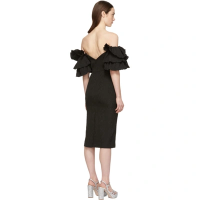 Shop Alexa Chung Alexachung Black Puff Sleeve Dress In 900 Black
