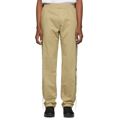 Shop Anton Belinskiy Beige Logo Tape Cargo Pants