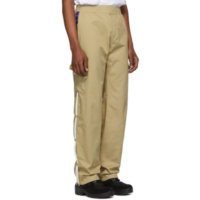 Shop Anton Belinskiy Beige Logo Tape Cargo Pants