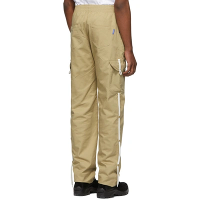 Shop Anton Belinskiy Beige Logo Tape Cargo Pants