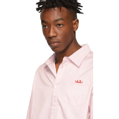 Shop Anton Belinskiy Pink Embroidered Logo Shirt