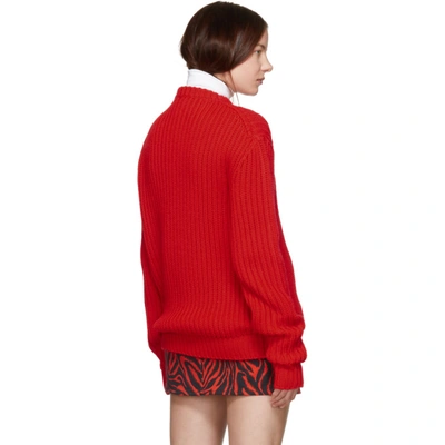 Shop Calvin Klein 205w39nyc Red Technical Knit Sweater In 802 Orange