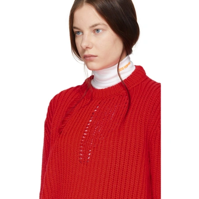 Shop Calvin Klein 205w39nyc Red Technical Knit Sweater In 802 Orange
