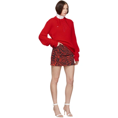 Shop Calvin Klein 205w39nyc Red Technical Knit Sweater In 802 Orange