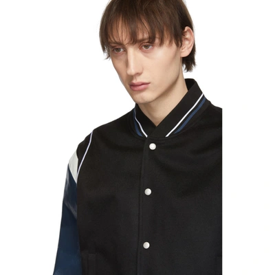 Shop Givenchy Black Wool 4g Bomber Jacket In 083 Black/b