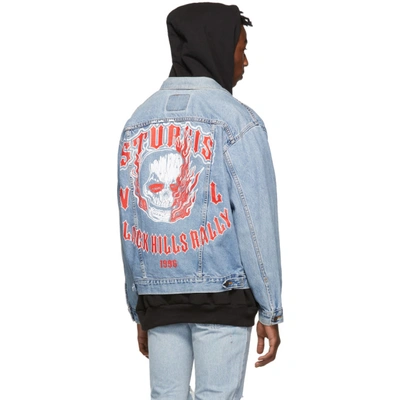 Shop Warren Lotas Ssense Exclusive Blue Denim 'sturgis Black Hills Rally' Trucker Jacket