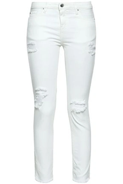 Iro Jarod Cropped Distressed Low-rise Skinny Jeans In White | ModeSens