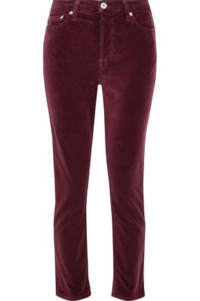 velvet stretch pants