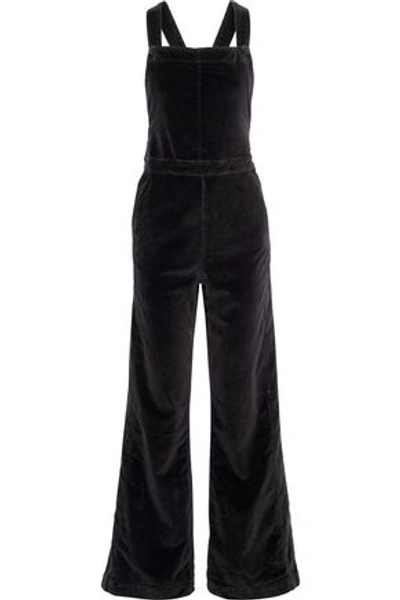 Shop Frame Woman Cotton-blend Velvet Overalls Black