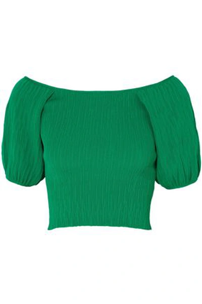 Shop Simon Miller Woman Gwinn Cropped Knitted Top Green