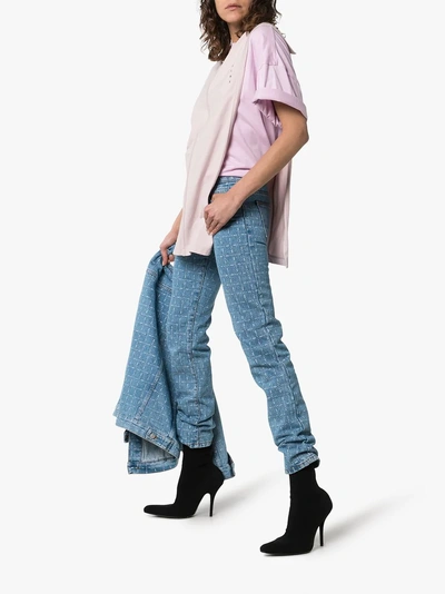 Shop Alyx 1017  9sm Logo Print Straight Leg Jeans In Blue