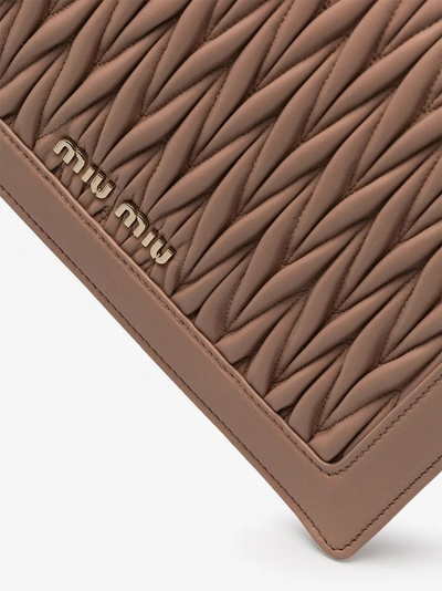 Shop Miu Miu Nude Matelasse Top Handle Quilted Leather Shoulder Bag In F0770 Cameo