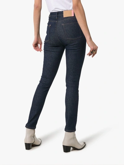 Shop Acne Studios Halbhohe Skinny-jeans In Blue