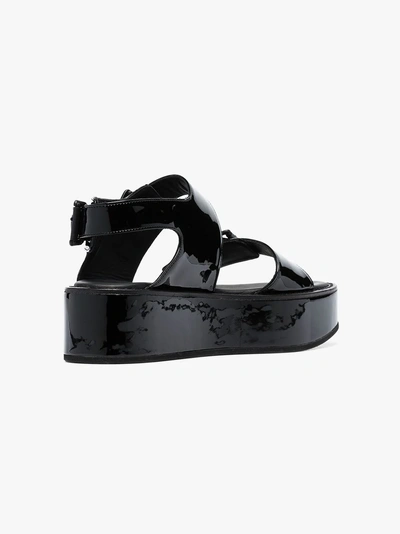 Shop Ann Demeulemeester Platform Leather Sandals In Black