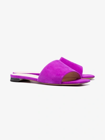 Shop Nicholas Kirkwood Purple Casati 10 Suede Slides