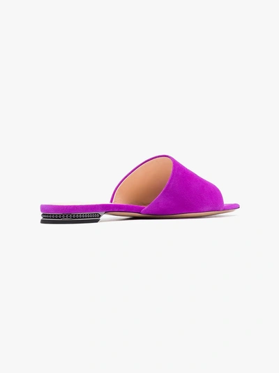 Shop Nicholas Kirkwood Purple Casati 10 Suede Slides