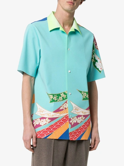 Shop Maison Margiela Japanese Floral Print Cotton Shirt In Multicoloured