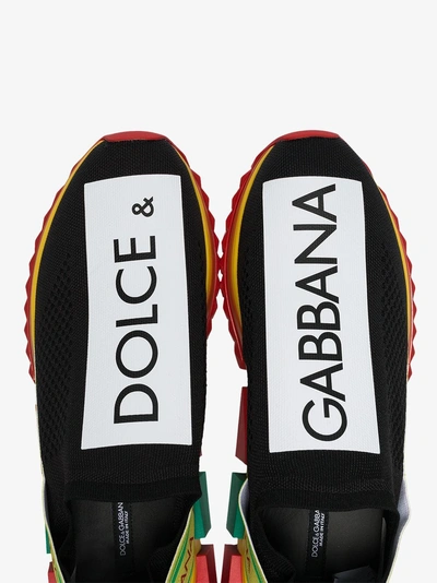 Shop Dolce & Gabbana Sorrento Logo-woven Sneakers In 8t589 Giallo/verde/rosso