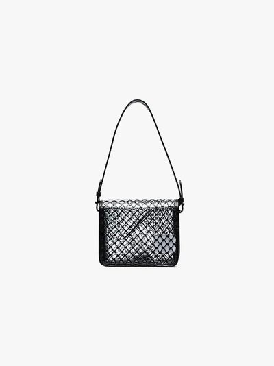 Shop Off-white Pvc Net Shoulder Bag In Black
