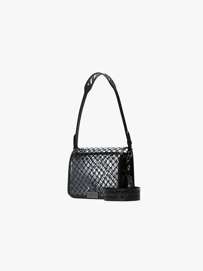 Shop Off-white Pvc Net Shoulder Bag In Black