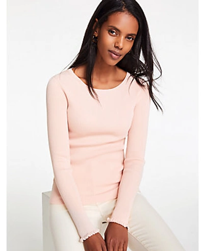 Shop Ann Taylor Perfect Pullover In Pink Dust