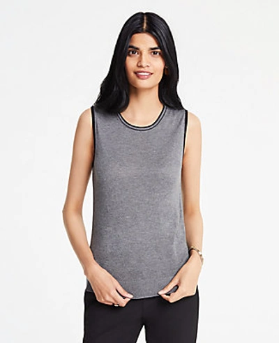 Shop Ann Taylor Tipped Ann Shell In Gray