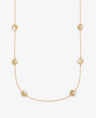 Shop Ann Taylor Mother Of Pearl Flower Station Necklace In Gold