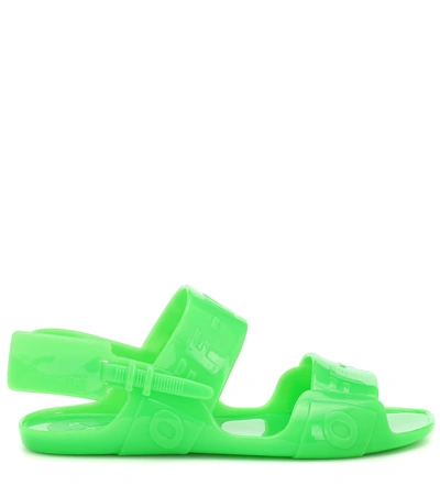 Shop Off-white Zip Tie Jelly Sandals In Green
