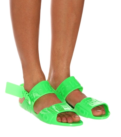 Shop Off-white Zip Tie Jelly Sandals In Green