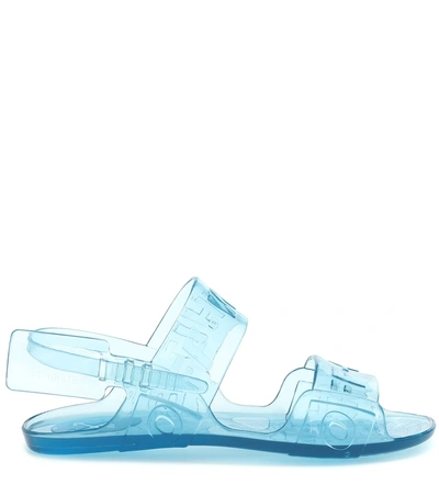 Shop Off-white Zip Tie Jelly Sandals In Blue