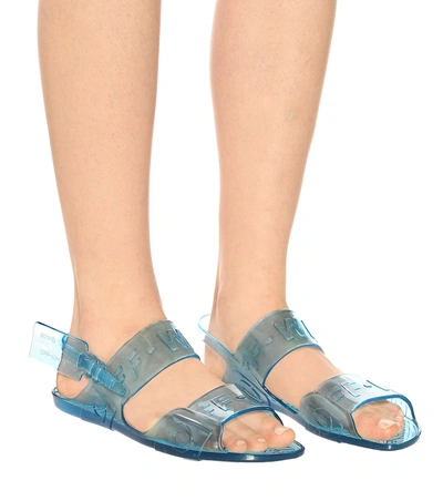 Shop Off-white Zip Tie Jelly Sandals In Blue