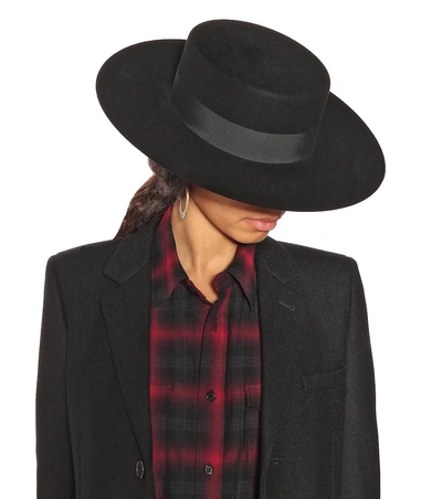 Shop Saint Laurent Felt Hat In Black